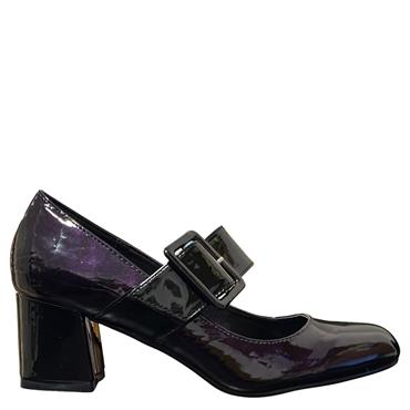 H FEET BUCKLE STRAP SHOE - MIDNIGHT PATENT